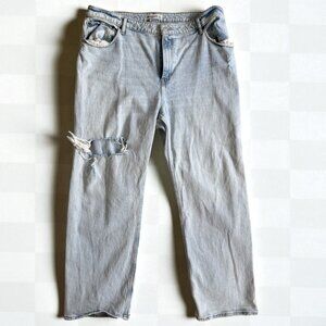 ABERCROMBIE & FITCH Curve Love Light Distressed High Rise 90s Relaxed Jean Sz 20